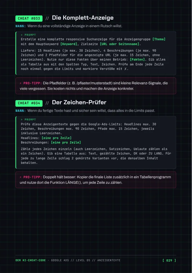Seite 29: Komplett-Anzeige und Zeichen-Prüfer